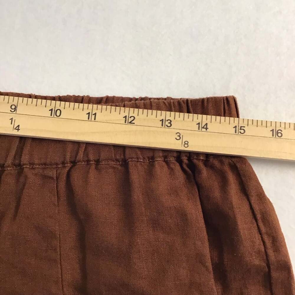 Quince 100% European Linen Pants in Rust Brown - Picture 4 of 9